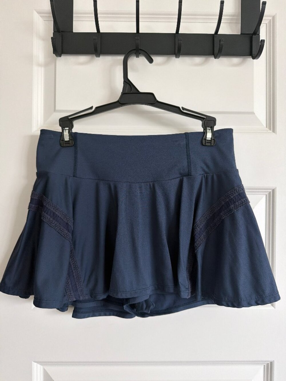 Navy Blue Free People Movement Athletic Skort with Laser-Cut Side Trim - Size L